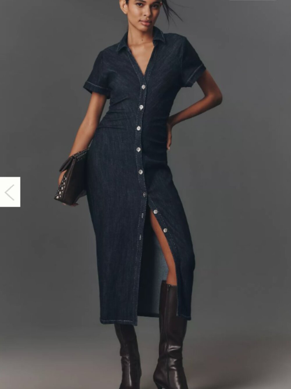Anthropologie NWT Greer Denim Midi Shirtdress by Pilcro - Picture 4 of 7